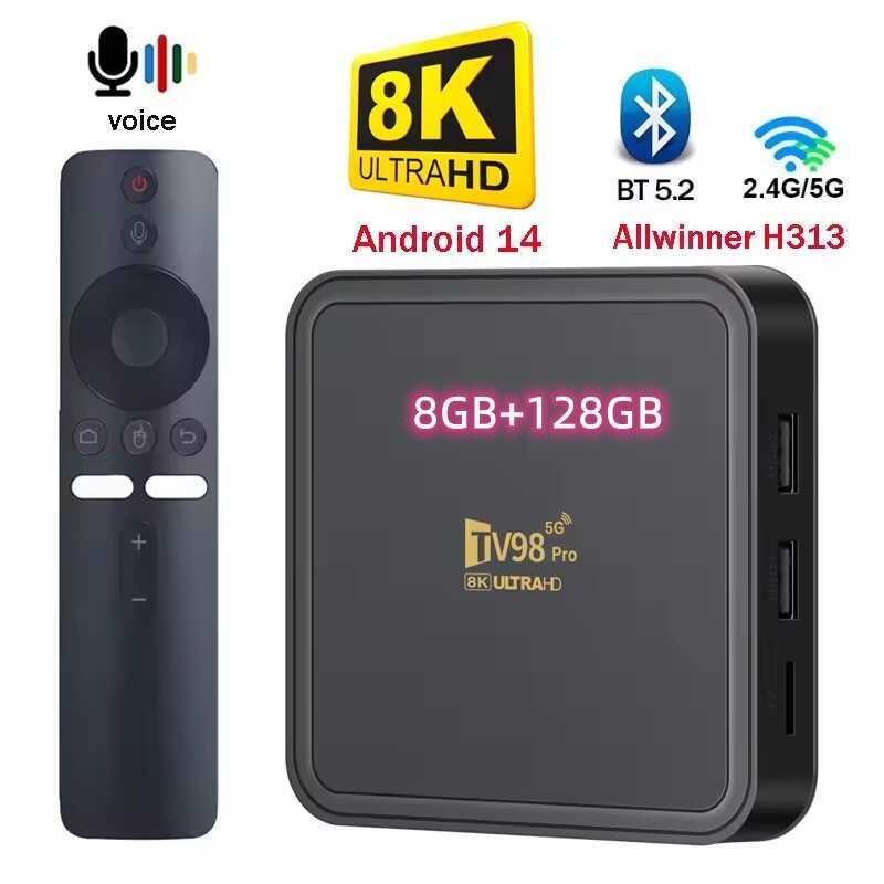 2025 TV98 PRO monomax RAM8G+ROM128GB Wi-Fi 5g BOX YouTube Netflix Android 14 8K/HD รองรับ Wifi กล่อง