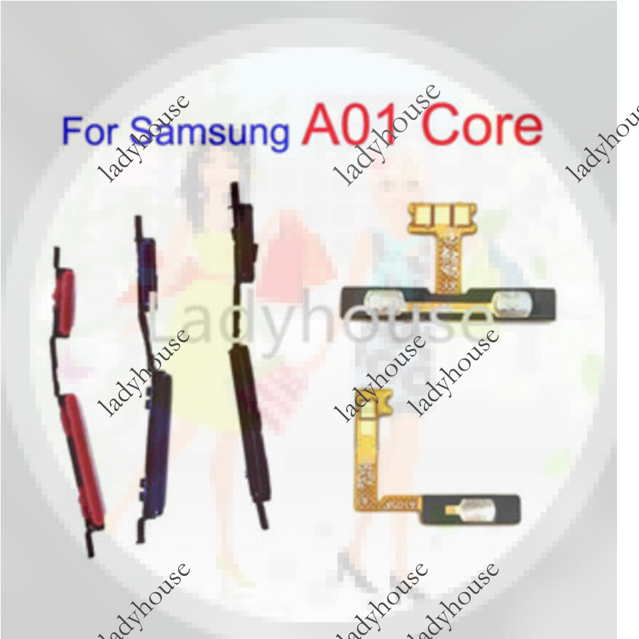 เปิด/ปิดปุ่มสวิทช์ด้านข้าง Volume Up Down ปุ่ม Flex Cable Replacement สําหรับ Samsung Galaxy A01 Cor