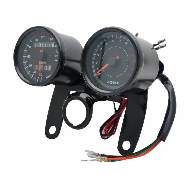 12V Motorcycle Speedometer Tachometer Dual Gauge Kit Fit for All Tradition Motorcycle Motorcycle Eq