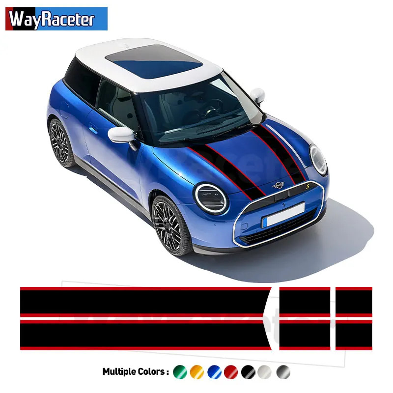 2 Pcs Bonnet Stripes Hood Band Rear Trunk Graphics Vinyl Decal For MINI Cooper 2024 F65 F66 F67 JCW
