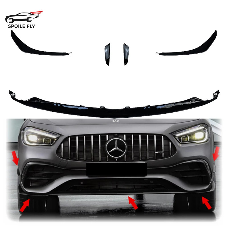 2020 To UP For Mercedes Benz GLA H247 GLA200 GLA250 GLA35 GLA45 AMG LINE Front Bumper Lip Splitter
