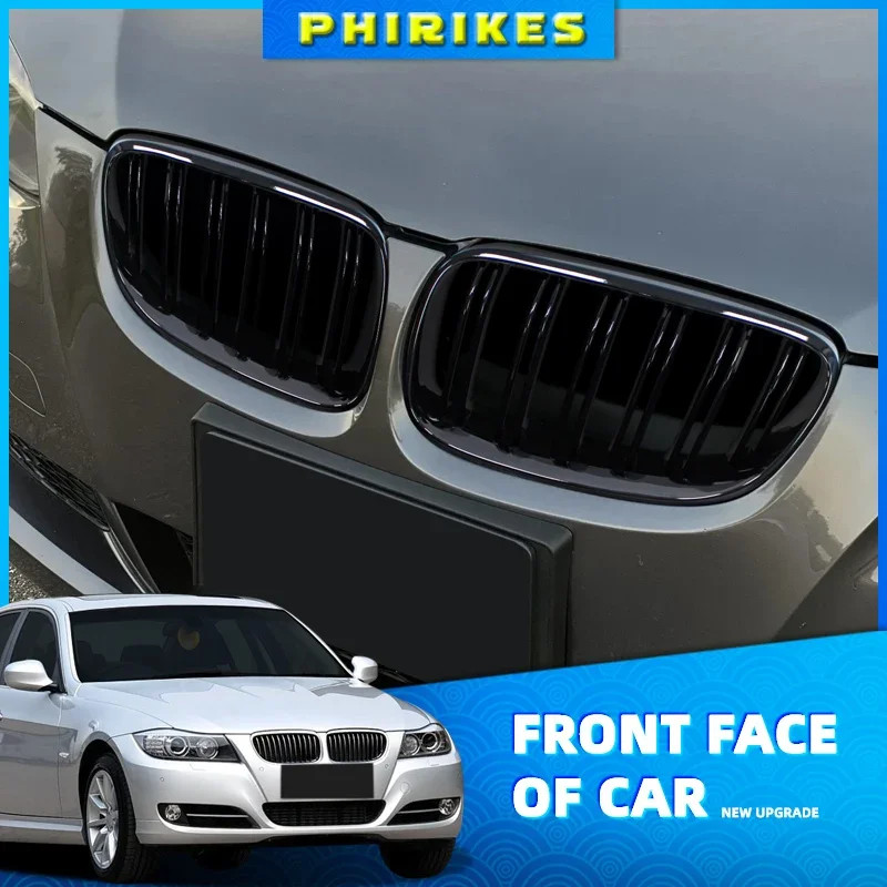 2Pcs Car Style Black Front Kidney Double Slat Grill Grille for-BMW E92 E93 3-Series 328I 335I Coupe