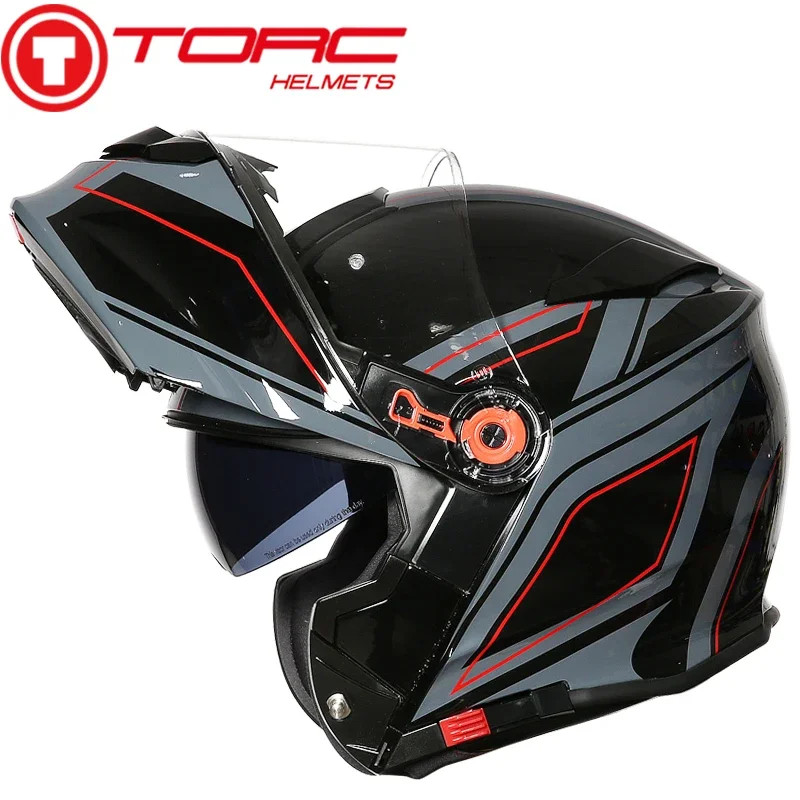 TORC Motorcycle Helmet Personalised Dual Lens Capacete Modular Helmets Men Women Racing Helmets T27