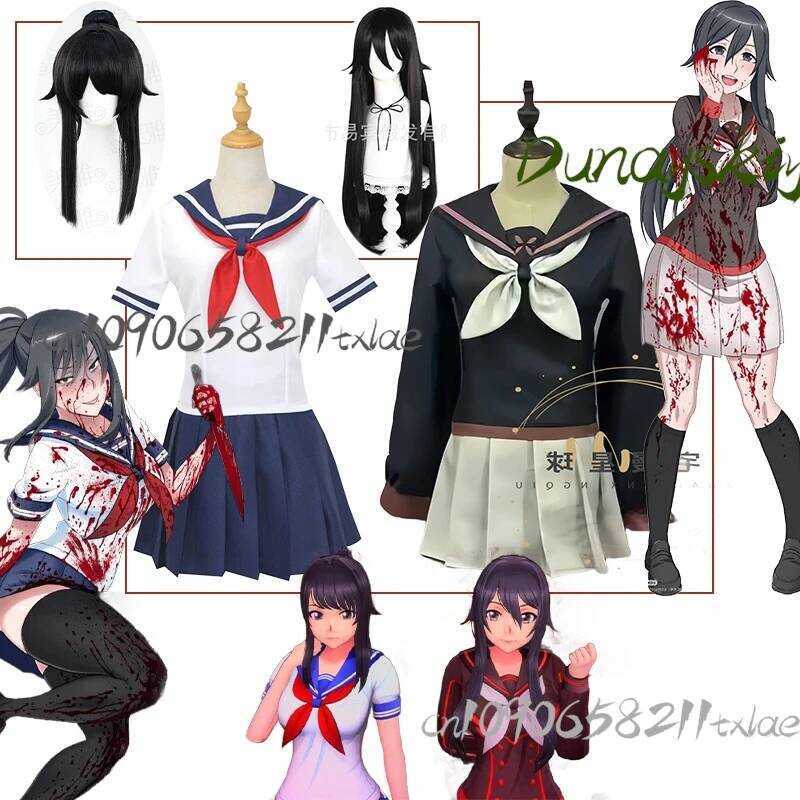 เกม Yandere จำลอง Ayano Ryoba Aishi ชุดนักเรียนJK ฤดูร้อน anime style kawaii cosplay