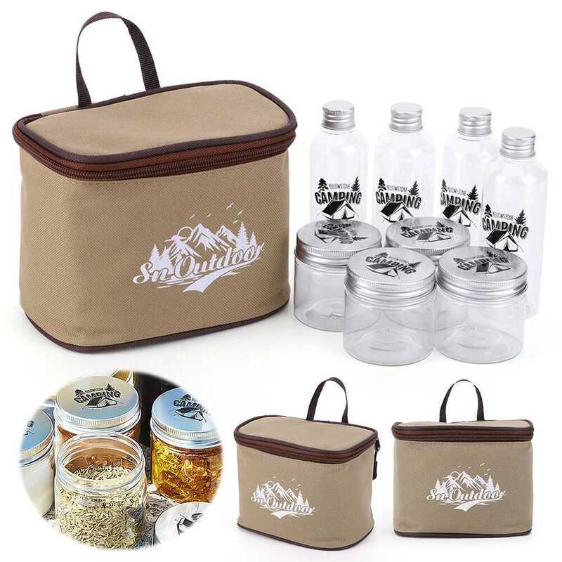 C 8Pcs Camping Seasoning Bottle Set With Storage Spice Containers Camping Spice Kit For Outdoor Tra
