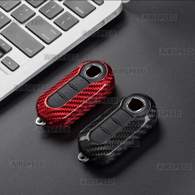 Real Hard Carbon Fiber Key Fob Cover For FIAT F500 500L 500X Abarth 595 695 Brava Qubo Scudo Ducato