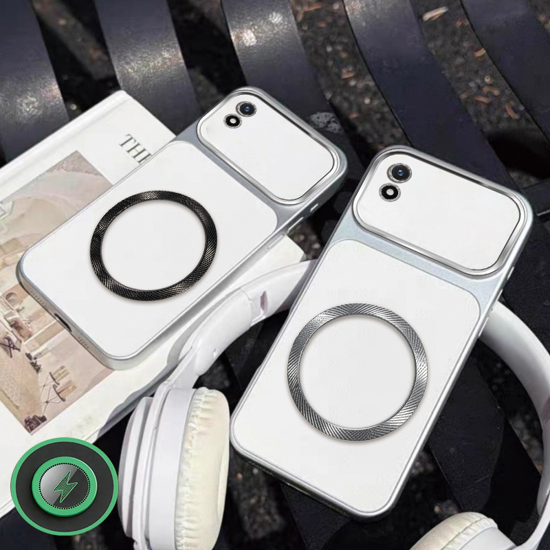 เหมาะสําหรับ Vivo Y02 Y02A y02T เคสโทรศัพท์ออกแบบใหม่รูปแบบสับปะรดแม่เหล็กดูดไร้สายชาร์จกันกระแทกกรณ