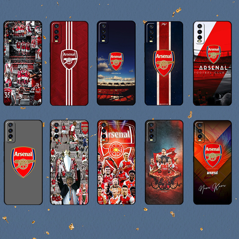 สําหรับ Vivo S7E S7 S7T S1 S16 S17 Pro U10 U20 Arsenal FC เคสโทรศัพท์ TPU สีดํานุ่ม