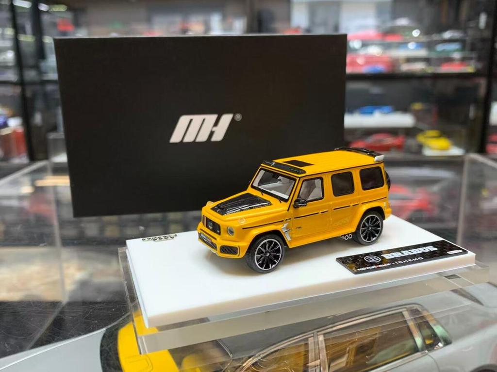 MH 1:64 Mercedes-Benz Brabus G800 สีส้มสีเหลือง Limited Edition เรซิ่นรถรุ่นผู้ใหญ่ของขวัญของที่ระลึกจอแสดงผลแบบคงที่