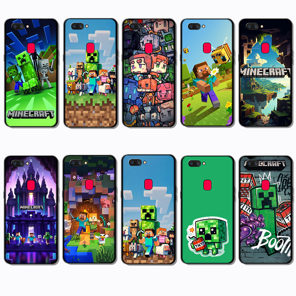 สําหรับ OPPO A3S A5 A5S A7 A7X F9 A12E A12 เกม Minecraft นุ่มโปร่งใสเคสโทรศัพท์