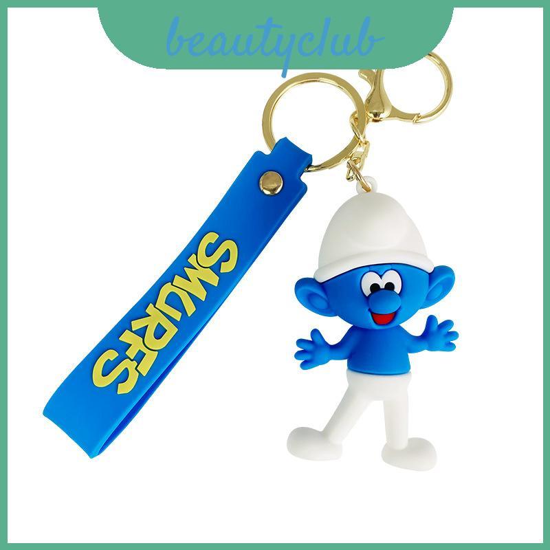 Creative Smurfs พวงกุญแจตัวละครประณีตการ์ตูนพวงกุญแจกระเป๋าจี้ของขวัญ
