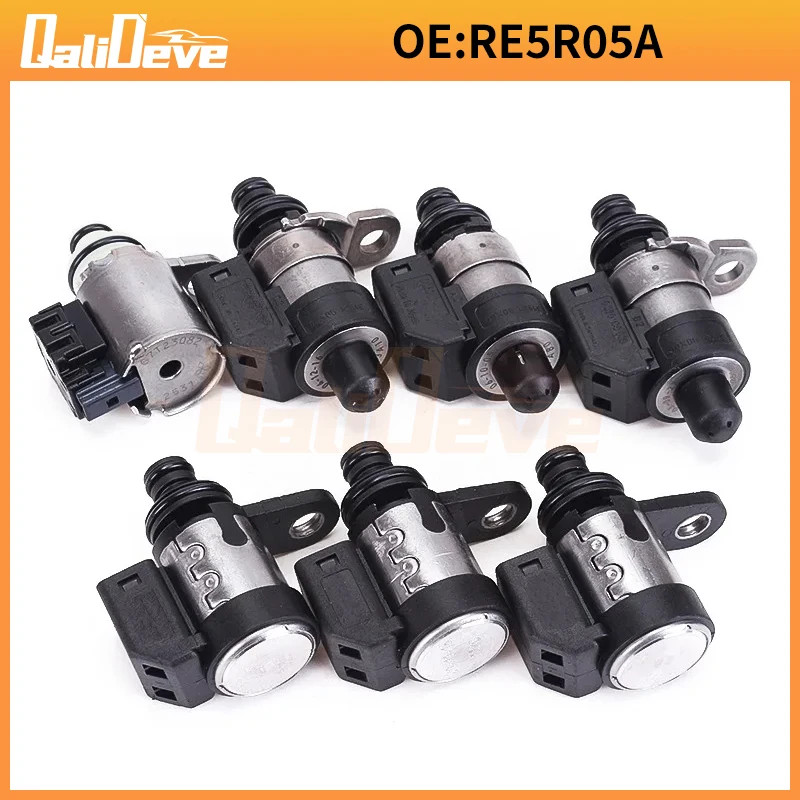 7PCS RE5R05A Transmission Solenoid Valve Kit 0260130031 0260130030 G7T23082 For 2002-2018 Nissan Pa