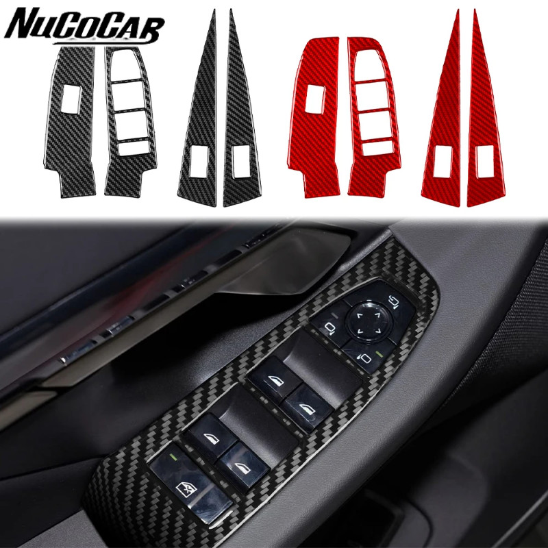 For BMW 5 Series i5 G60 G68 2024 2025 Carbon Fiber Window Lift Control Button Panel Car Accessories