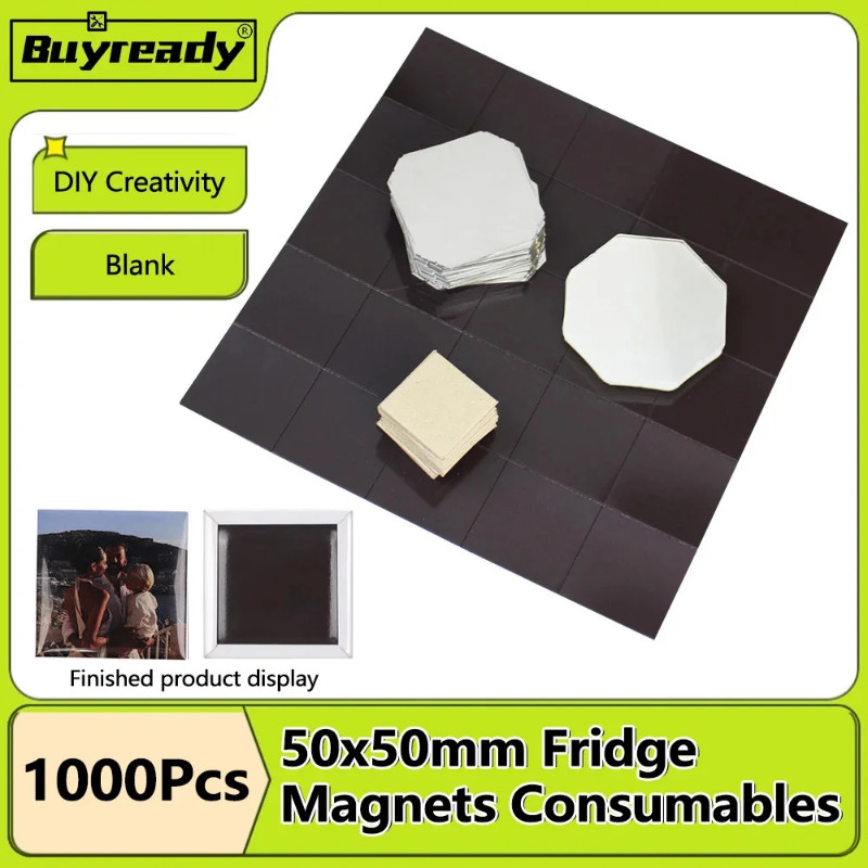 50×50mm (2"x2") Refrigerator Magnetic Consumables Custom Photos Decoration Home 1000Pcs DIY Square