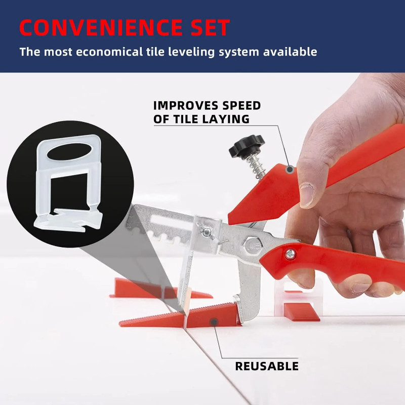 Tile Leveling with Tile Plier 500 Pcs Tile Spacers Clips 1.5 and 100-Piece Reusable Wedges Tile Lev