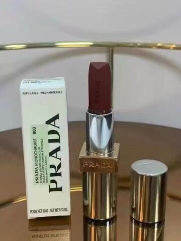 แฟชั่นขายตรง 32 ลิปสติก Prada 3.8G ​ทอง B01, U011, U002 ​สีเงิน B101, B103, B106, B107 ​ ดี4ค