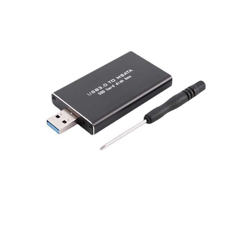 Msata Solid State to USB3.0 กล่องอลูมิเนียม u Disk MSATA to usb In-Line กล่องมือถือไร้สาย