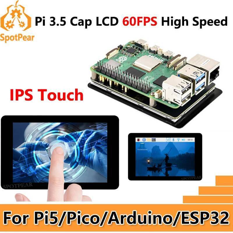 Raspberry Pi 3.5 นิ้ว LCD F จอแสดงผลความจุ TouchScreen 60fps ST7796 GT911 320x480 สําหรับ Arduino/Pi