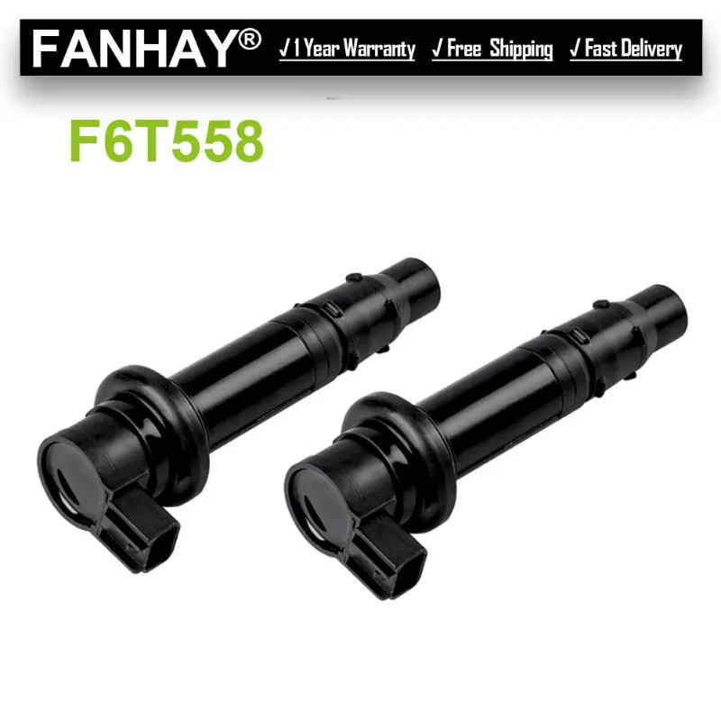 2PCS New Motorcycle Ignition Coil Stick Fit F6T558 For Yamaha YZF R1 R6 R6S FZ1 FZ8 39P-82310-10-00