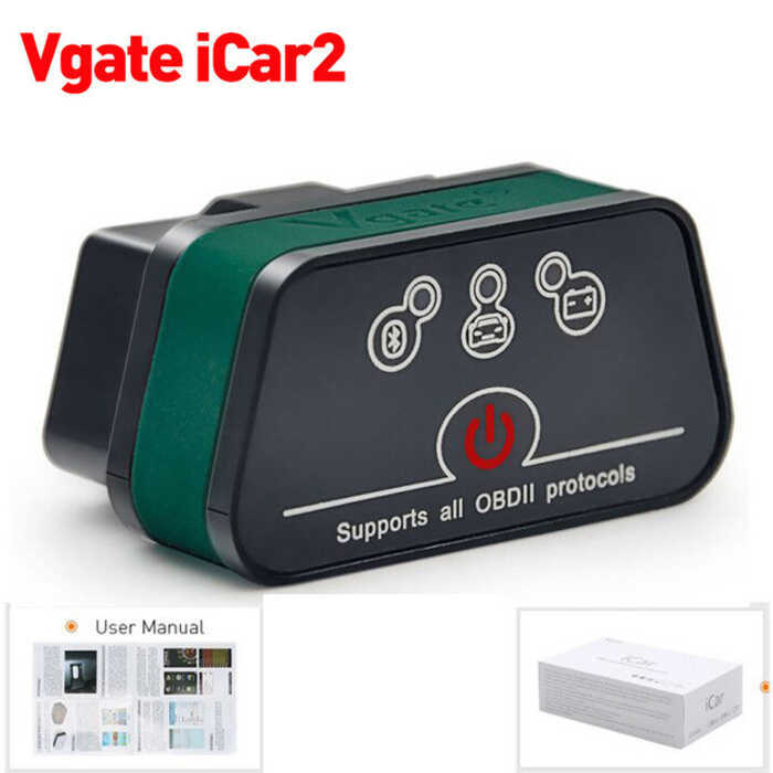 โรงงานเดิมของแท้ VGATE ICAR2 บลูทูธ ELM327 OBD เครื่องตรวจจับการตรวจจับความผิดพลาดในรถยนต์