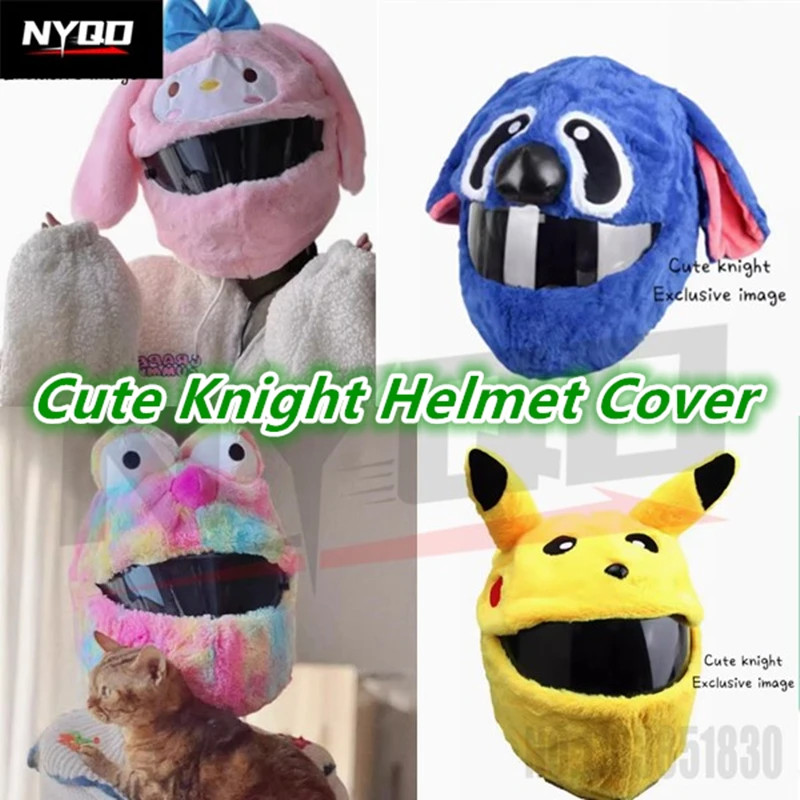 Motorcycle Helmet Cover Motobike Fuzzy Hats Rabbit  Pig Helmet Covers for LS2 AGV SHOEI jiekai beon