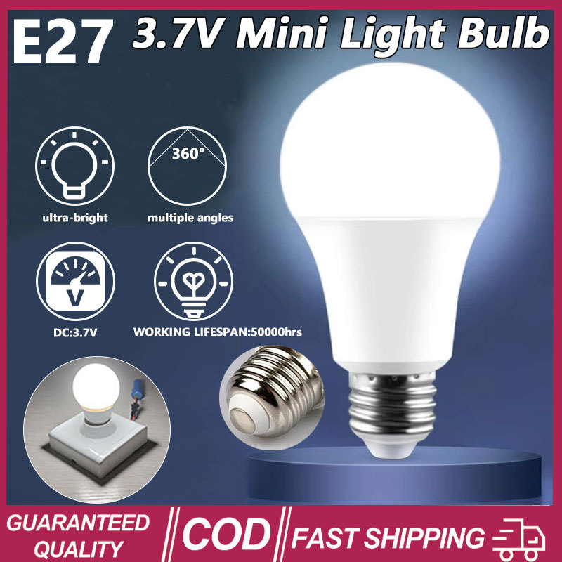 （🚚ท้องถิ่น🚚）10pcs หลอดไฟ LED E27 5W DC 3.7V หลอดไฟประหยัดพลังงานต่ําไฟฉุกเฉินไฟบ้านตกแต่ง Ligh