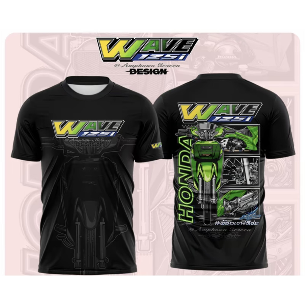 เสื้อยืดลายมอเตอร์ไซค์ สวมใส่สบาย เนื้อผ้าเส้นใยโพลีเอสเตอร์คุณภาพสูง