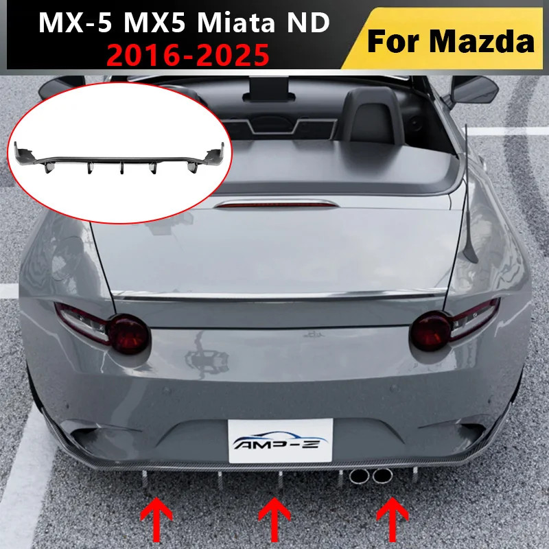 2016 To 2025 for Mazda MX-5 MX5 Miata ND Rear Bumper Lip Spoiler Diffuser Decoration Boot Tail Spoi