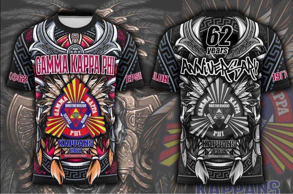 Gamma Kappa Ph Fraternity & Sorority -KAPPANS 1962-2024 , 62ND FOUNIND ANNIVERSARY 3D POLO TSHIRT-ฟร