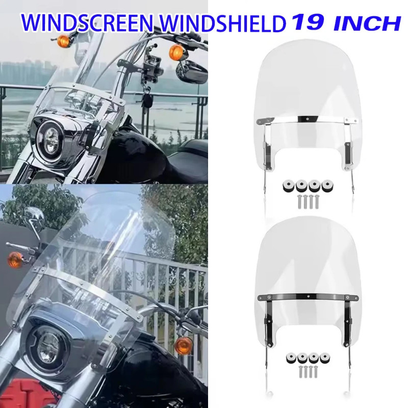 Quick Release Motorcycle Touring Windscreen Windshield For Harley Softail Fatboy FLFB FLFBS 18-2023