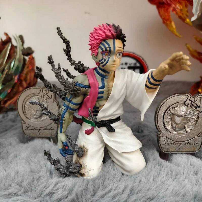 C In Stock 13Cm Demon Slayer Akaza Hakuji Anime Figure Model Doll Action Fig Pvc Decoration Periphe