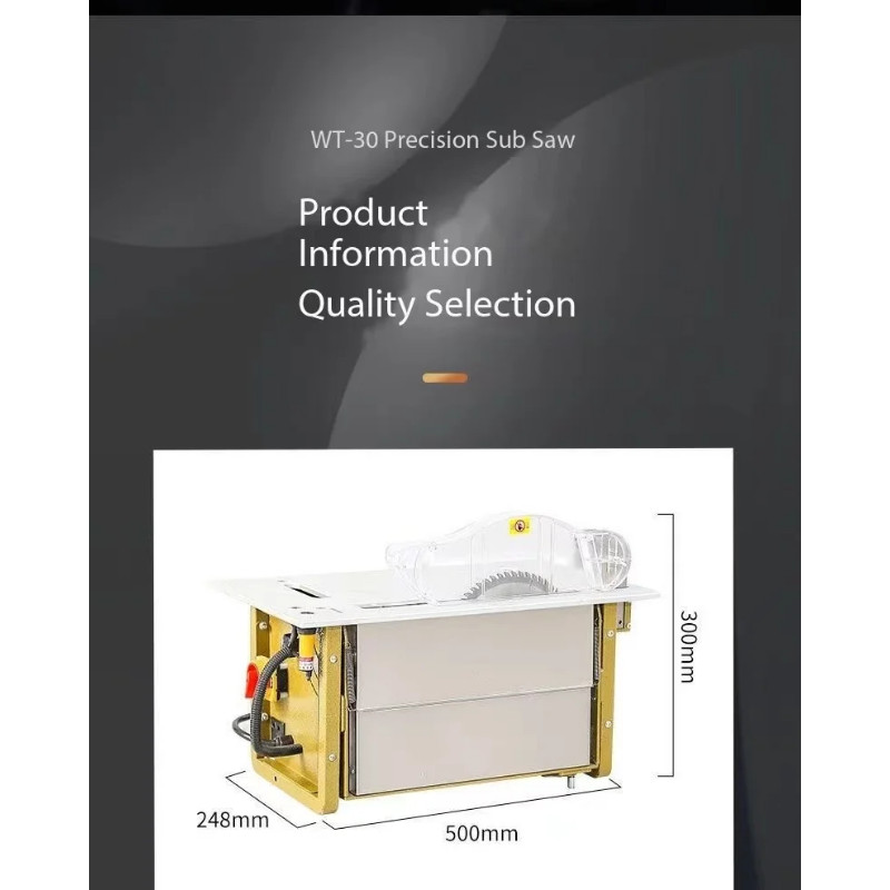 Multifunctional 220V WT60 WT30 Dust-free Mother and Son Saw Table 45 Degree Cutting Woodworking Saw