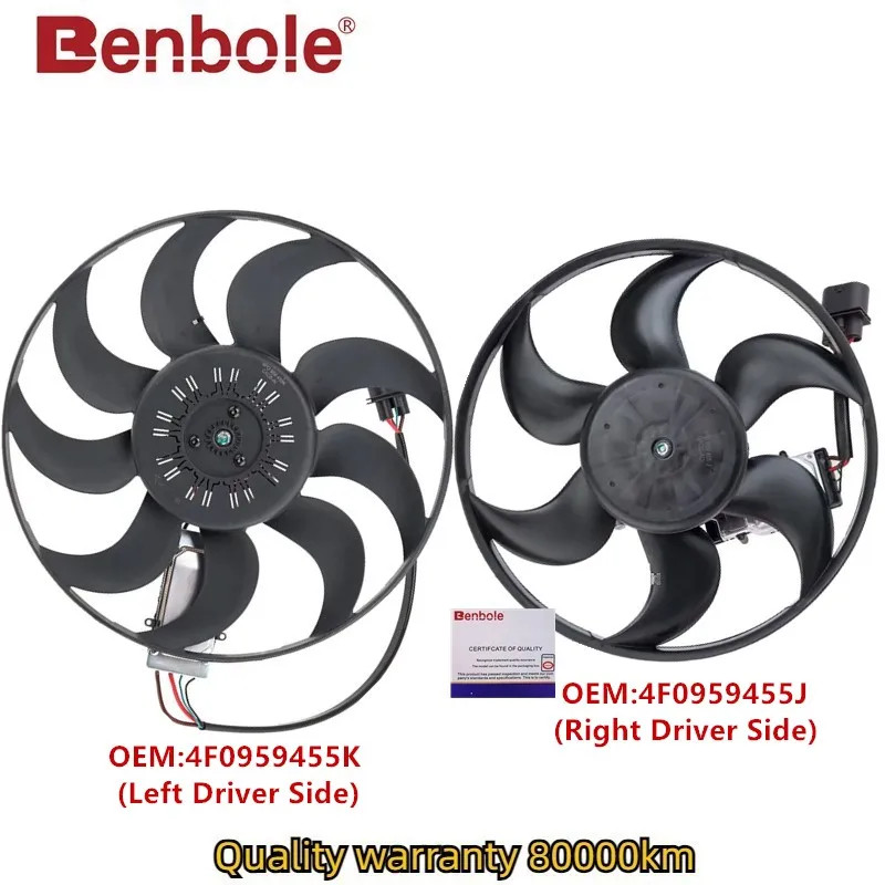 Engine Radiator Cooling Fan Motor 4F0959455K Left 4F0959455J Right For AUDI A6 C6 S6 2.7TDI 3.0TDI