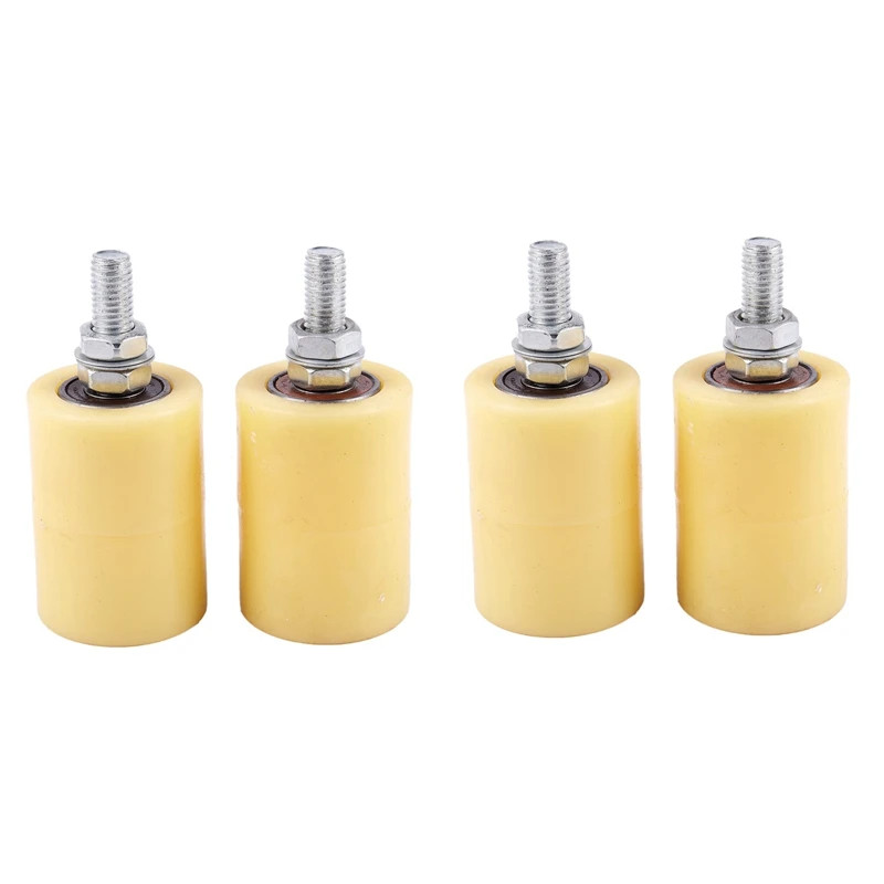 4PCS 50X70mm PP Steel Flat Roller Bearing Guiding Wheel 6201 M12 Screw For Electric Door Sliding Ga