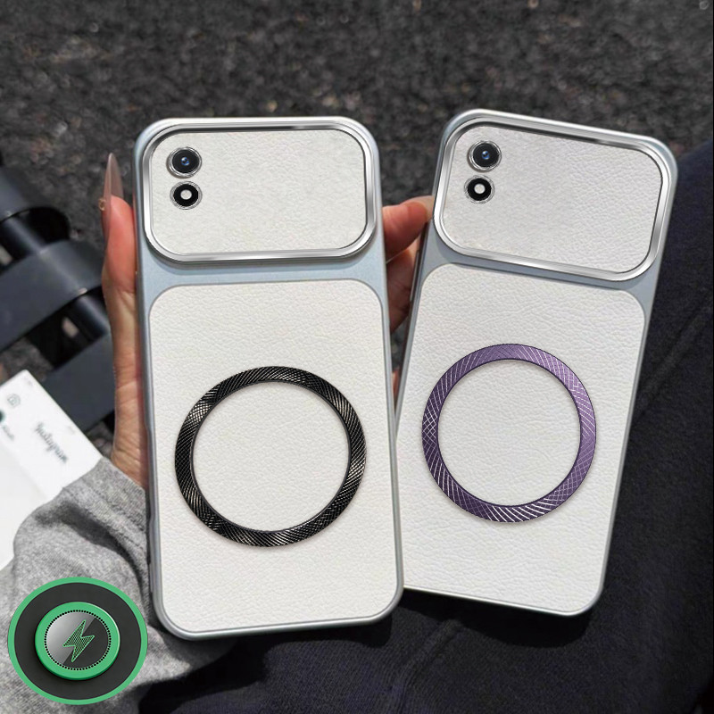 สําหรับ Vivo Y02 Y02A y02T เคสโทรศัพท์ออกแบบใหม่รูปแบบสับปะรดแม่เหล็กดูดไร้สายชาร์จหนังกันกระแทกปลอก