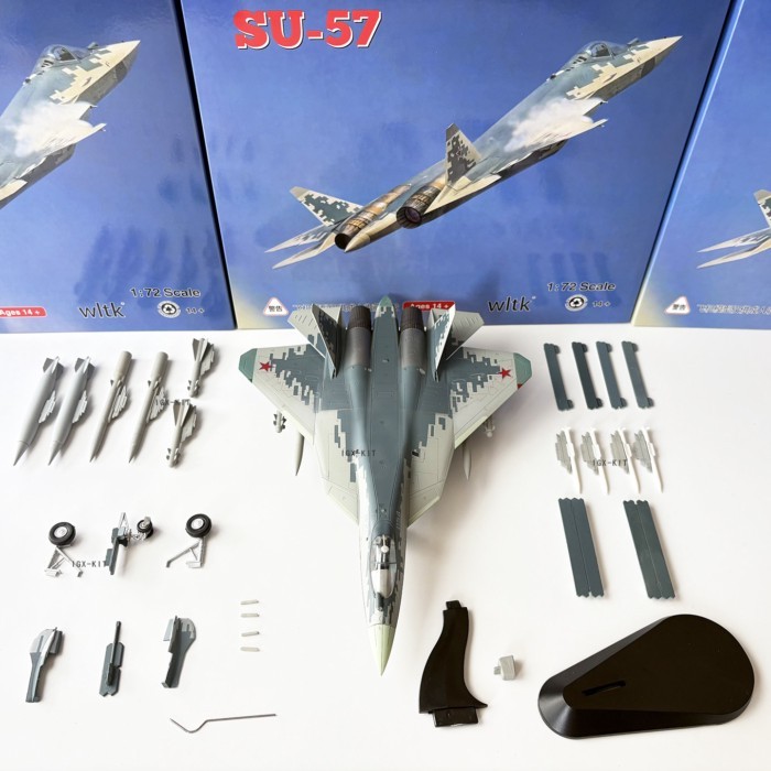 พร้อมสต็อก 1/72 รัสเซีย SU57 Su 57 Stealth Fighter ลูกปัด Marine Exhibition 054#合金仿真成品飞机模型