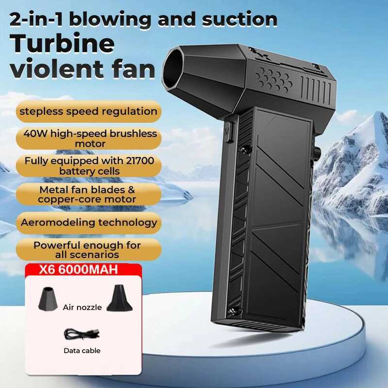 C X6 Pro Violent Fan 550000R Powerful Air Blower Vacuum Dust Cleaner Type-C Charging Winds 53M/S Br