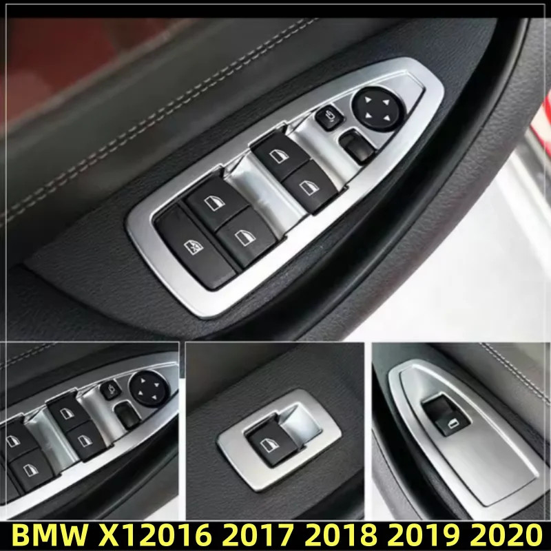 LHD ABS Matt Silver Chrome Door and Window Control Switch Panel Cover for BMW X1 F48 2016 - 2020
