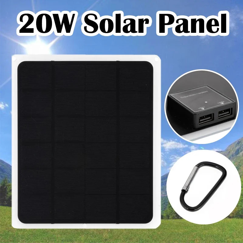 20W 6V Monocrystalline Silicon Solar Panel Rechargeable Car Solar Panel Yacht Charger Outdoor Charg