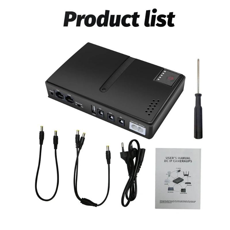 No Battery DC UPS DC1018P 5V 9V 12V 18W Portable Power Supply For Router,Switch,Mobile Phone,Camera
