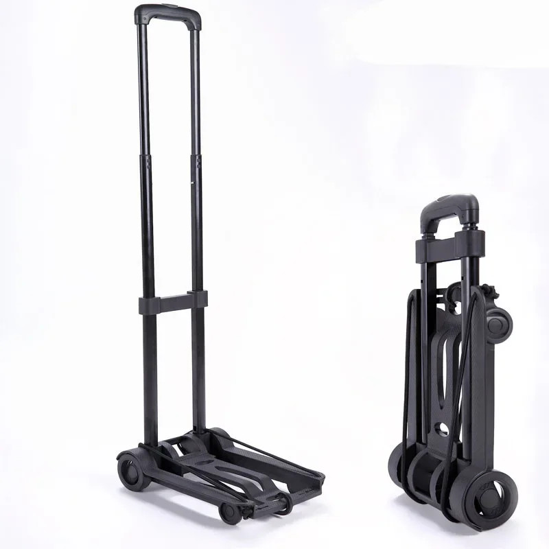 Iron pipe 2-wheel folding luggage cart Home grocery shopping cart trolley  Light shopping cart Hand