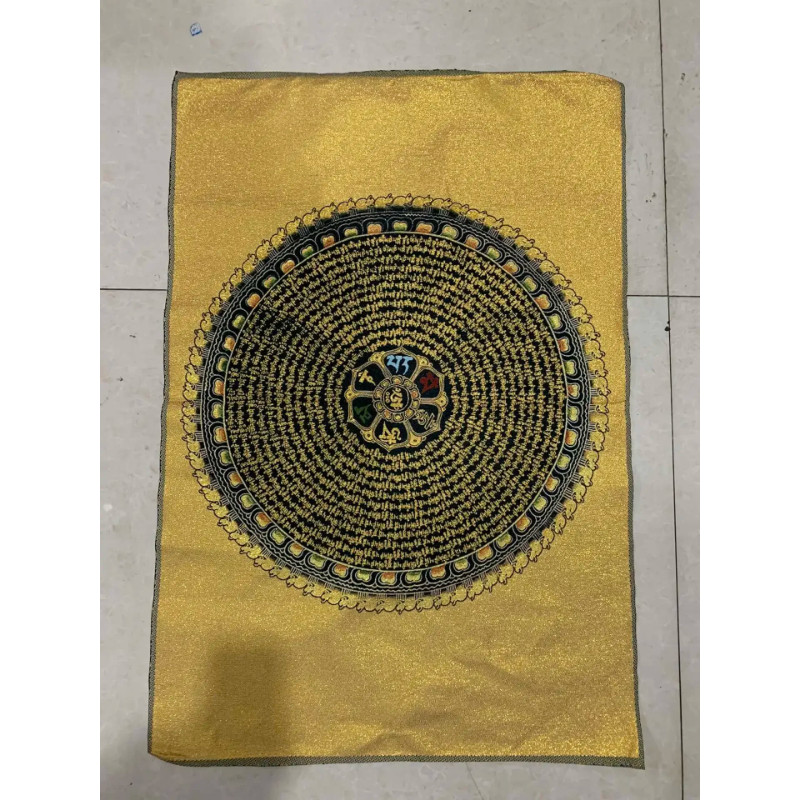 Sanskrit Lengyan Mantra Diagram Tangka Embroidery Decoration Hanging Painting