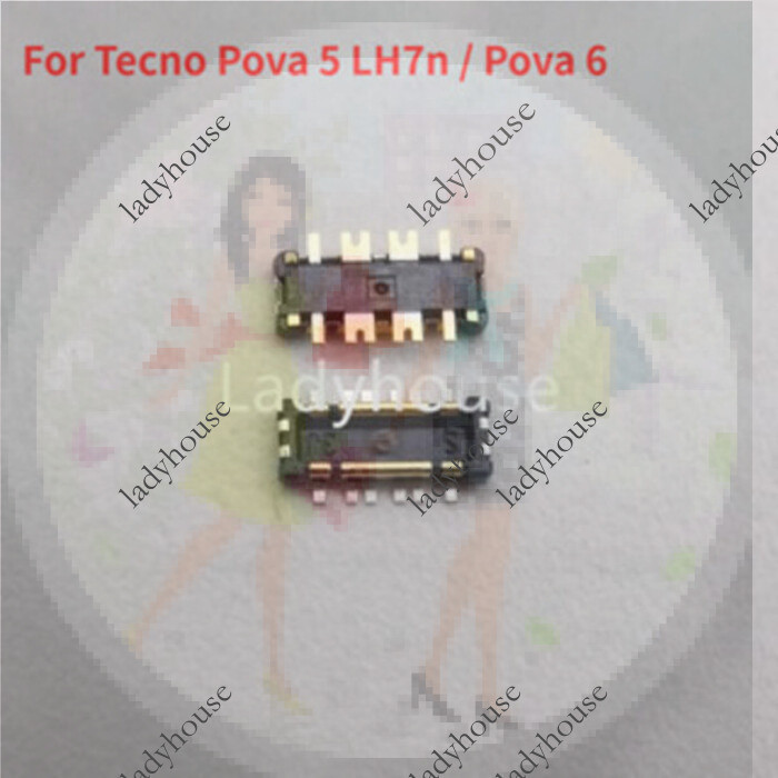 1-10pcs ภายในแบตเตอรี่ FPC Connector ปลั๊กคลิป Contact On เมนบอร์ดสําหรับ Tecno Pova 5 LH7n / Pova 6 แบตเตอรี่ด้านใน FPC Connector