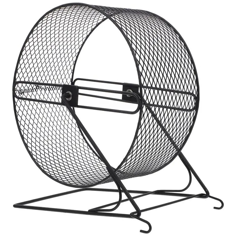 1pc Hamster Exercise Wheel With Bracket Mute Running Wheel Iron Running Wheel Toy For Small Animal