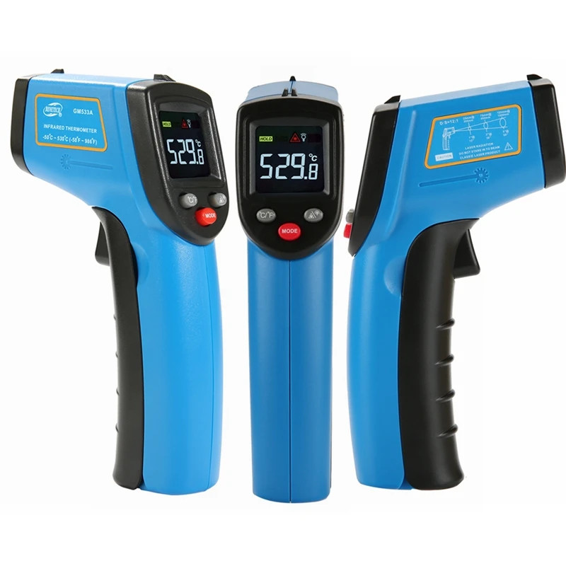 5PCS GM533A -50~530 Infrared Thermometer Laser Non-Contact IR Thermal Imaging Camera Handheld Indus