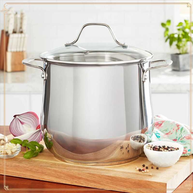 C 8-Qt Stainless Steel Stock Pot, Multi-Use For Soups, Stews, Pasta & Canning, Dishwasher Safe & Ev