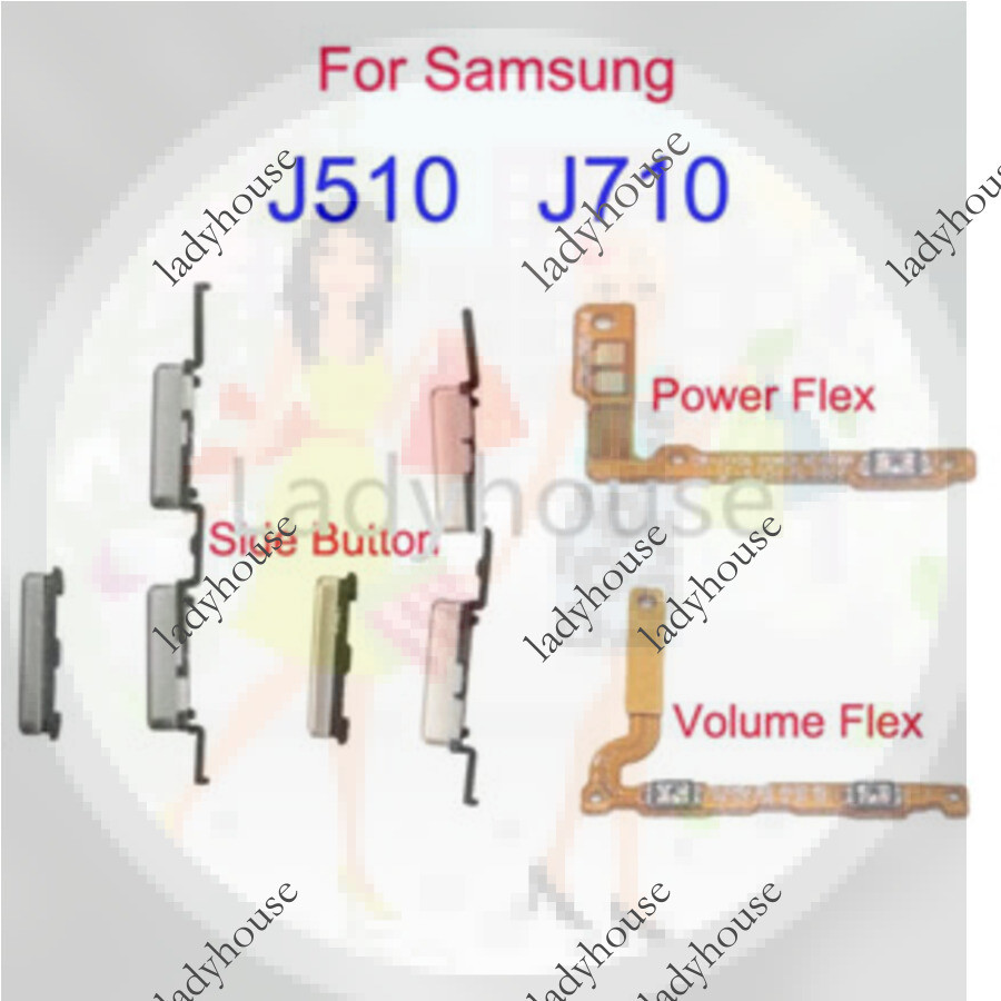 เปิด/ปิดปุ่มสวิทช์ด้านข้าง Volume Up Down ปุ่ม Flex Cable สําหรับ Samsung Galaxy J510 J710 J5 J7 201