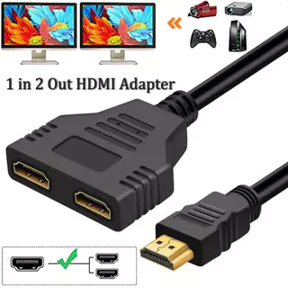 5PCS 4K 1080P 3D HDMI อะแดปเตอร์สาย Y Splitter สาย 1 ใน 2 Out ชายคู่หญิงสายสําหรับแล็ปท็อปทีวี Monitor HDMI Splitter
