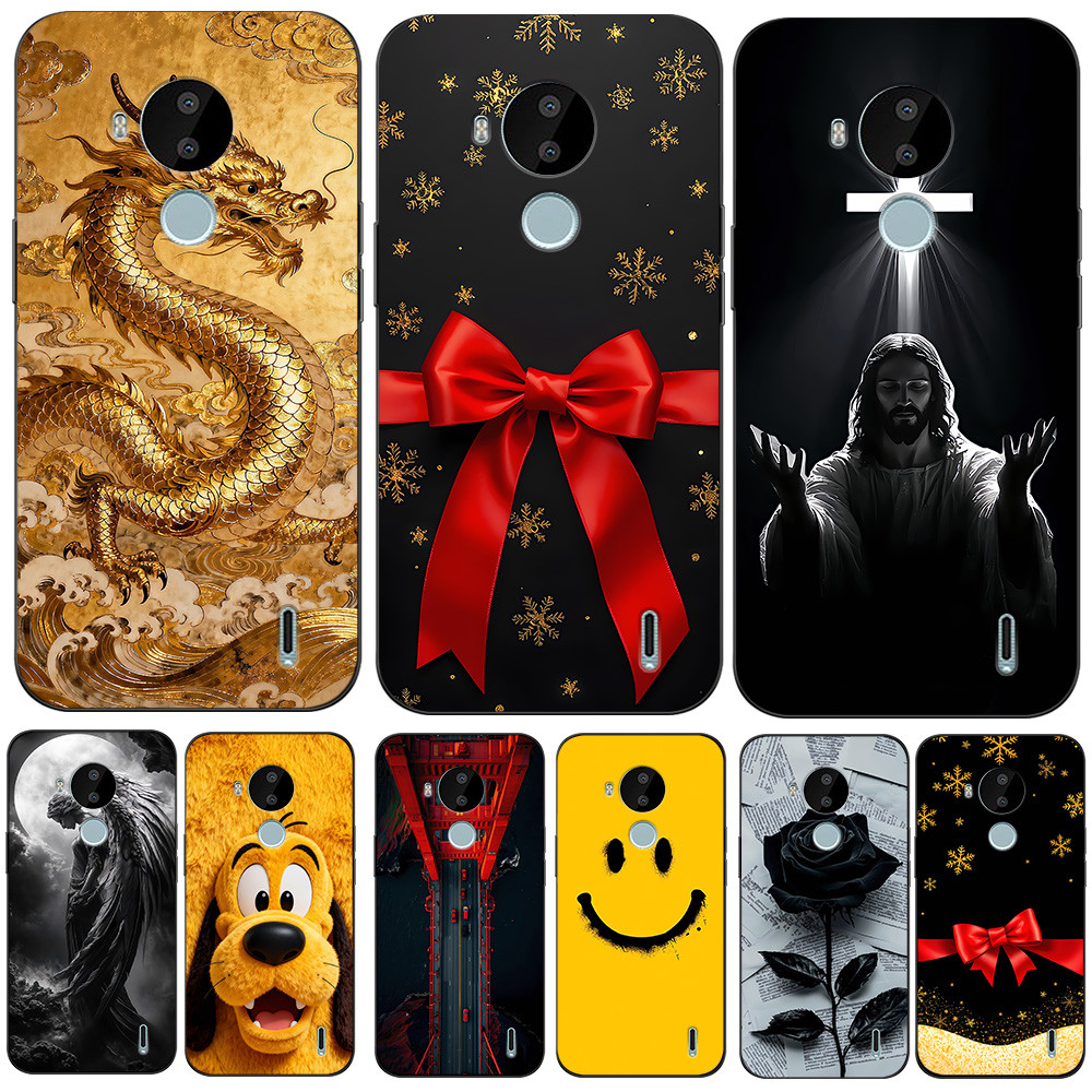 สําหรับ nokia c30 กรณีโทรศัพท์ฝาหลังซิลิคอนนุ่มสีดํา Tpu เงินตลก dollar merry christmas