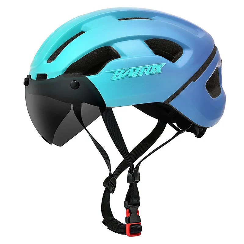 Batfox Motorcycle Helmet Cycling Helmet LED Tail Light MTB Road Mountain Racing Bike Integrated Cap